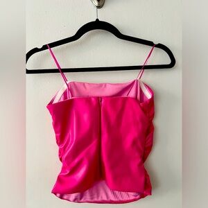 AMANDA UPRICHARD PALMA PINK LEATHER TUBE TOP